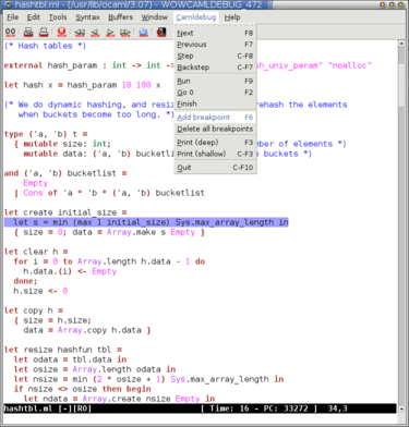 wowcamldebug editor